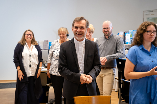EB Grünwidl bei einer Livesendung Radio Maria