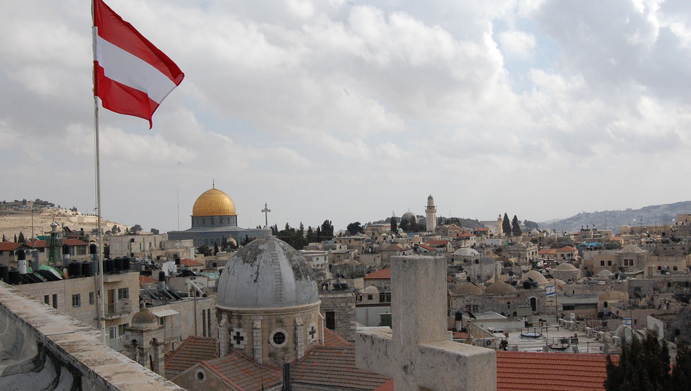 Blick auf die Altstadt von Jerusalem vom Dach des Österreich Hospiz. / kathpress/Gutenbrunner Blick auf die Altstadt von Jerusalem vom Dach des Österreich Hospiz.